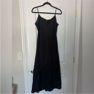 J. Crew Women’s Black Spaghetti Straps  Midi Slip Dress 12 T